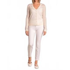 NEW N°21 v-neck full length cardigan in ivory